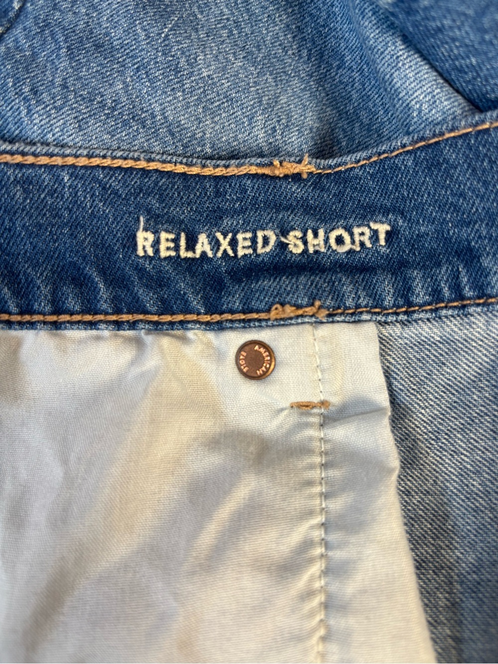 American Eagle Relaxed Denim Shorts Women’s Size 18 Blue Mid Rise Jean Shorts - Picture 3 of 7